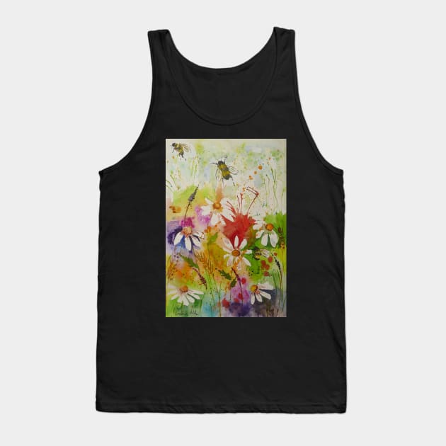 Daisies and Bees Tank Top by Casimirasquirkyart